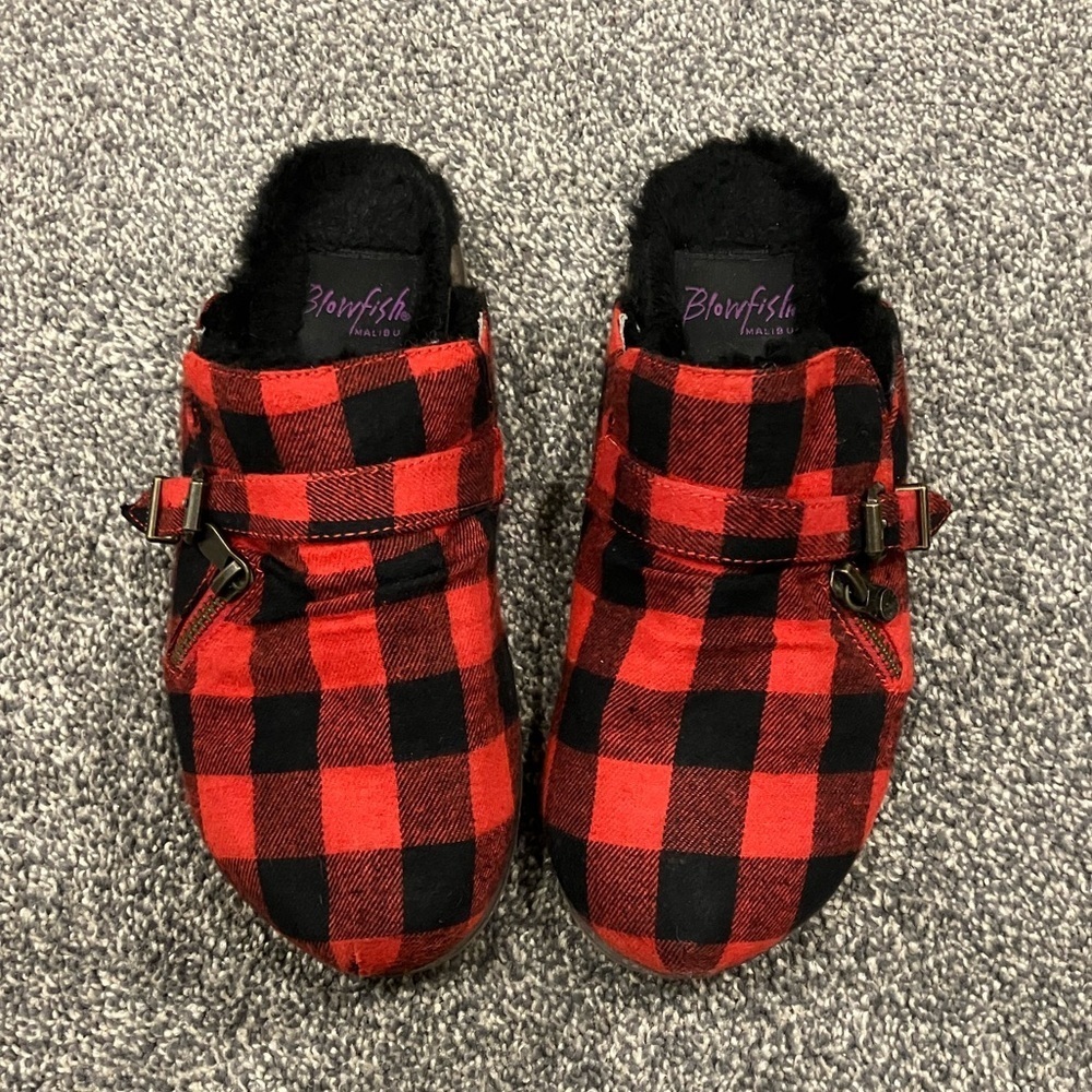 Blowfish Plaid Slip-on Sandals
